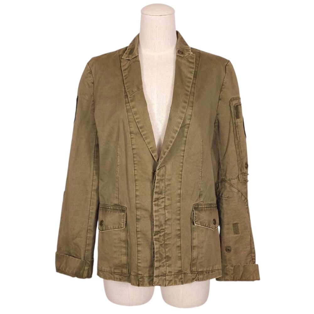 Zadig & Voltaire Virginia Grunge Cotton Military Patch Jacket Sz Medium